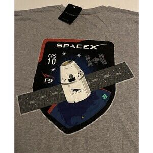 NWT SpaceX Dragon Falcon F9 CRS 10 Rocket Logo T-Shirt 2XL Musk Space Starship